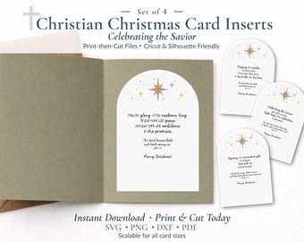 Printable Christmas Christian Greeting Card Sentiment bundle, Celebrating the Savior with Religious Inspired Messages (digital download)