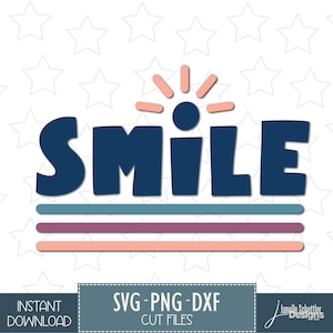 SMILE SVG file, Rainbow SVG for Classroom, Smile Face, Boys Girls Birthday Gift, Layered Cut File for Cricut or Silhouettte instant download