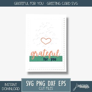 Reconnaissant pour vous carte de voeux SVG, carte inspirante en couches 5 x 7", amitié, encouragement, téléchargement immédiat pour Cricut ou Silhouette