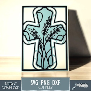 SVG Cross Faith File, 5x7&quot; Catholic Religious Greeting Card, Baby Boy, Christian Sympathy Card SVG for Cricut, Silhouette, Digital Download