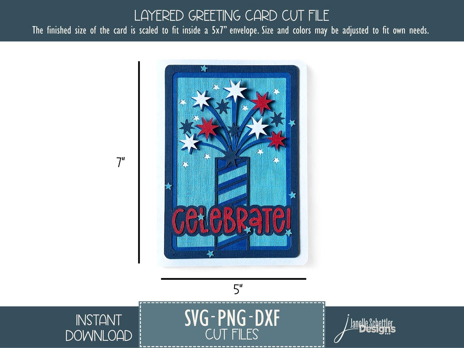 Firecracker Cards Firecracker Card SVG File, 5x7 4th of July, Birthday Fire Cracker ...