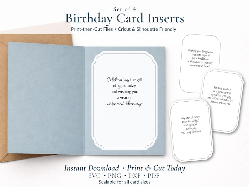 Printable Birthday Greeting Card Sentiment Bundle – SVG for Cricut