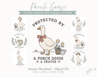 Porch Goose SVG Bundle | Faith-Inspired Goose | Christian Goose Files for Cricut and Silhouette (digital download)