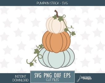 Stacked Pumpkins Layered SVG File: Fall Halloween Pumpkin design, Jack o Lantern, Cricut and Silhouette die cut  (Digital Download) PNG, DXF