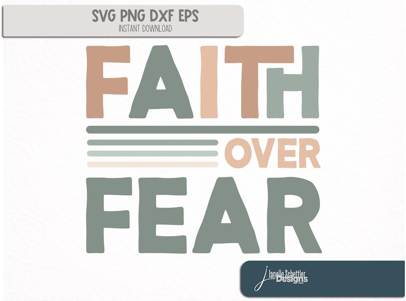 Faith Over Fear SVG – Christian Quote Cut File for Cricut Silhouette