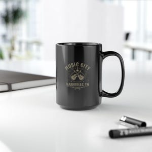 Mug, Nashville Tennessee Music City Mug, Coffee Cup, Tea Mug, Souvenir, Music Lover Gift, 11oz, 15oz