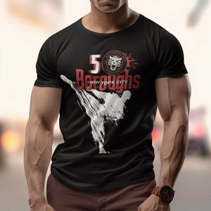 NYC Martial Arts T-Shirt: 5 Boroughs Cotton Tee