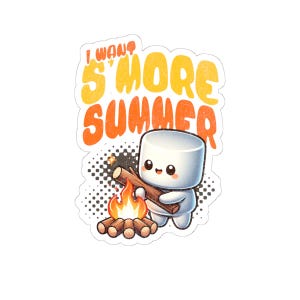 Campfire S&#39;more Stickers: Glossy Vinyl Summer Decor