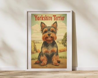 Yorkshire Terrier Vintage Art Poster