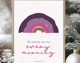 His Mercies Are New Every Morning Scripture Wall Art,Lamentations 3:23 Printable Christian Poster,Inspirational Bible Verse Digital Download