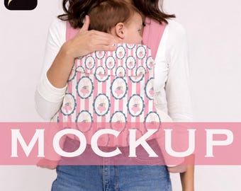 Baby Carrier Procreate Mockup, Realistic Infant Carrier Template, Seamless Pattern Display, Mockup for Surface Designers