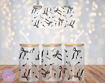 Bows and Arrows Glass Can Wrap: Chic PNG Sublimation (Digital Download)