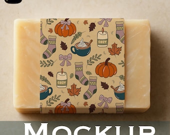 Procreate Soap Bar Mockup, Cozy Fall Soap Wrapper Mockup,Digital Product Mockup for Procreate, Seasonal Packaging Template, Digital Download