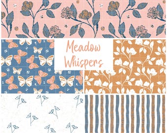 Cottagecore Floral Seamless Pattern, Hand drawn Vintage Butterfly Digital Design (12"x12" PNG)