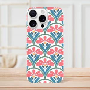 Floral iPhone Case-Hand Drawn Phone Case, Sleek Phone Case, Vintage Phone Case, Chic Phone Case, Artistic Phone Cover,Smartphone Case