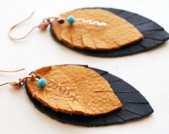 Boho Earrings Feather Dangles Womens Earrings Feather Earrings Leather Earrings Boho Jewelry Leather Jewelry Native American Indian Earring