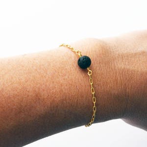 Minimalist Bracelet Simple Gold Bracelet Essential Oil Bracelet Lava Rock Diffuser Bracelet Aromatherapy Jewelry Gold Bracelet Women Jewelry image 4