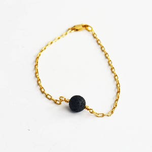 Minimalist Bracelet Simple Gold Bracelet Essential Oil Bracelet Lava Rock Diffuser Bracelet Aromatherapy Jewelry Gold Bracelet Women Jewelry image 6