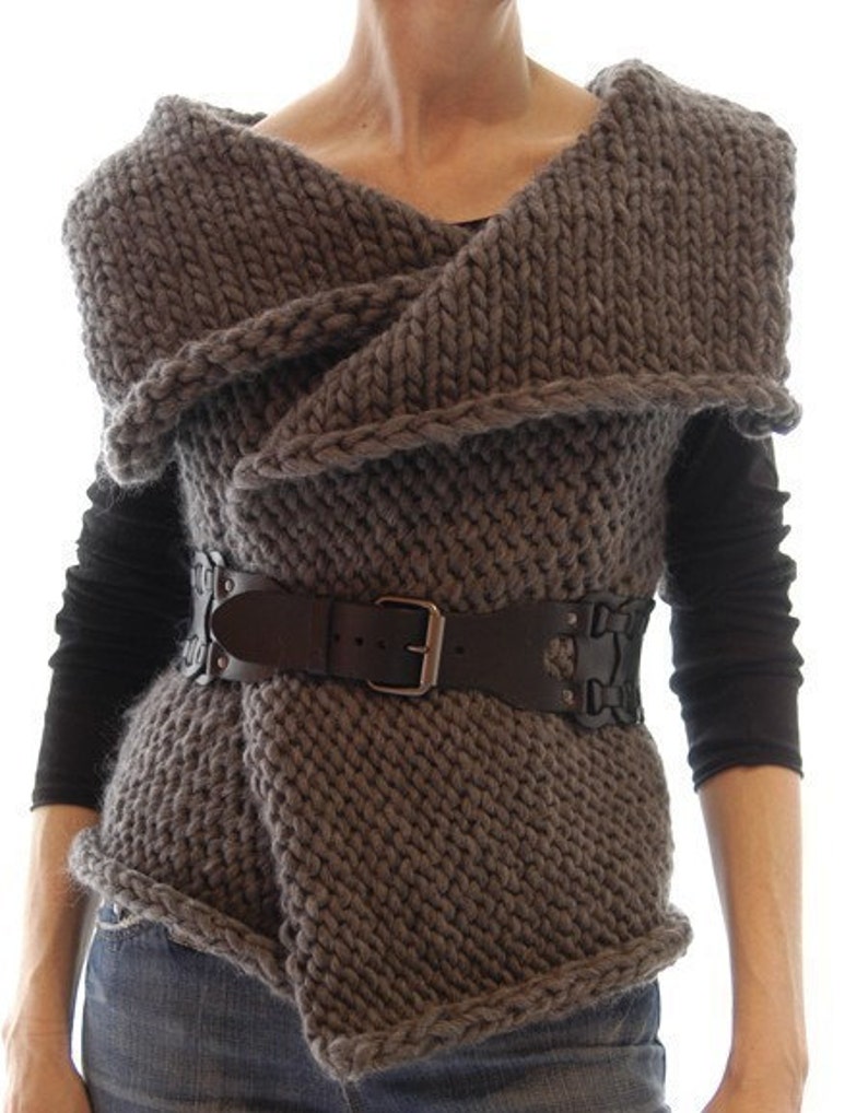 KNITTING PATTERN pdf Instructions to Make: Magnum Reversible Vest/Wrap Knit Pattern. image 2