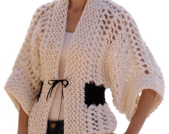 KNITTING PATTERN pdf Instructions to Make: the Openwork Kimono Knit Pattern. This is a knitting pattern available in English only.