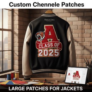 Grote custom chenille-patches: gepersonaliseerde Varsity Letterman Jacket-patches