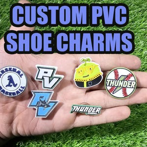 Custom Shoe Charms, Hand made, Free Shipping, Fast Turnaround Time. Gibbitz For Summer Shoes, Logo Charms, Wholesale