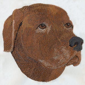 Motif de broderie chien marron réaliste - fichier numérique chien style Labrador pour broderie machine - parfait pour des vêtements, des cadeaux et des accessoires