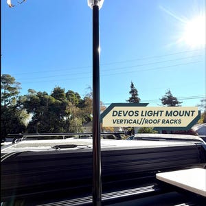 Devos light mount for Roof racks, Crossbars and Roof Top Tents —Tripod Pole Version—