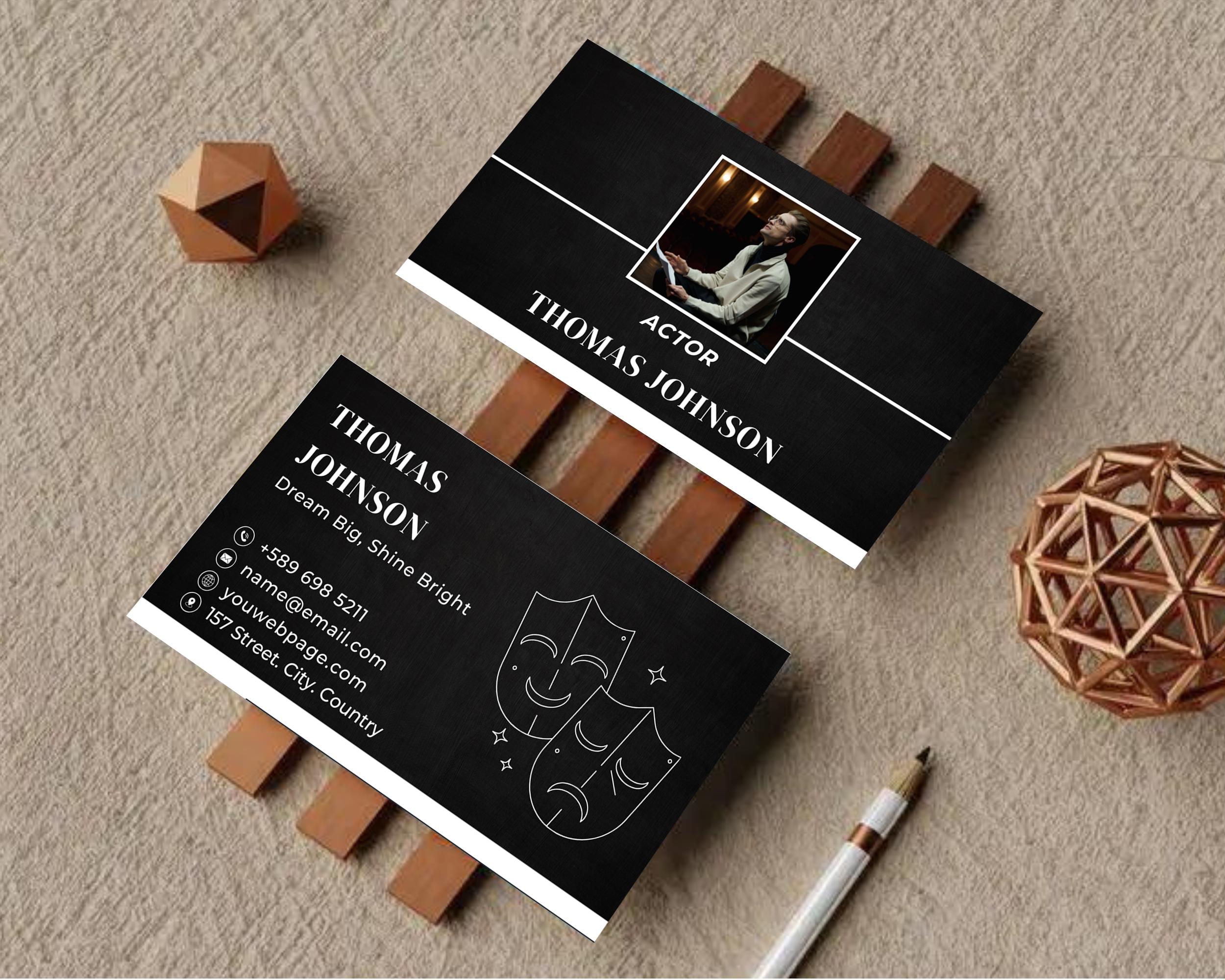 Actor Business Card: Editable Canva Template (digital) - Etsy