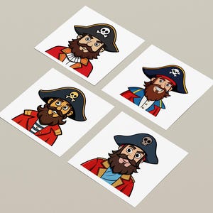 16 lindos archivos SVG de imágenes prediseñadas de piratas, imágenes prediseñadas para invitaciones, pegatinas, manualidades digitales, álbumes de recortes y más, con fondo transparente