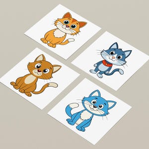 16 lindos archivos SVG de imágenes prediseñadas de gatos, imágenes prediseñadas de gatitos para invitaciones, pegatinas, manualidades digitales, álbumes de recortes y más, con fondo transparente