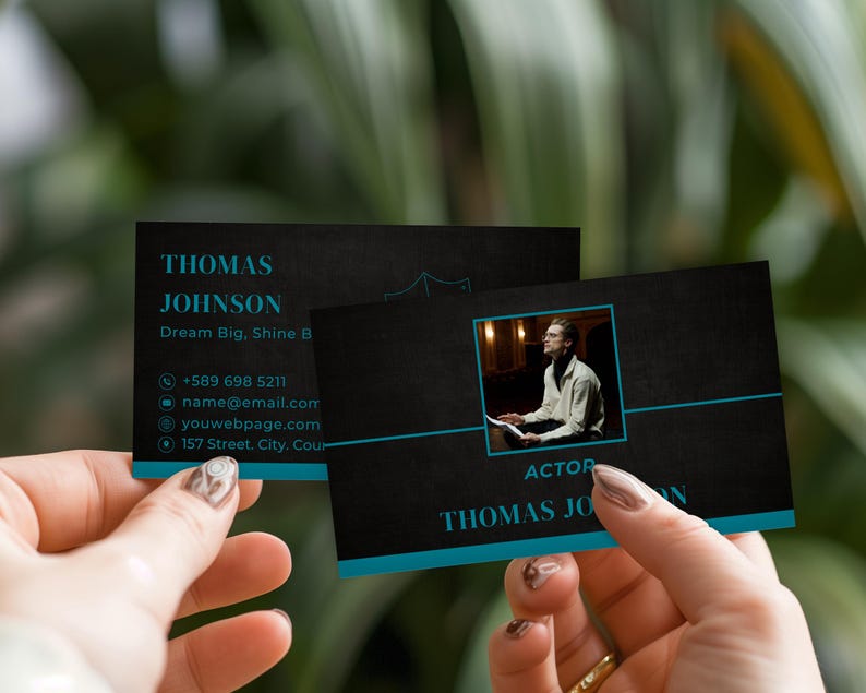 Actor Business Card: Editable Canva Template (digital) - Etsy