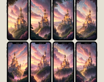 Fairytale Castle Phone Wallpapers: Enchanted Fantasy Backgrounds (Digital Download)