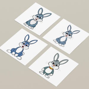 16 lindos archivos SVG de imágenes prediseñadas de conejos, imágenes prediseñadas para invitaciones, pegatinas, manualidades digitales, álbumes de recortes y más, con fondo transparente