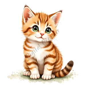 My Sweet Cats Clipart Bundle, Cute Cat PNG, Kitten Graphics, Happy Baby Animals, Printable Cartoon Animal, Nursery, Digital Instant Download