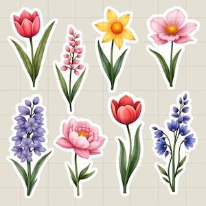 Vintage Spring Flowers Fussy Cut, Junk Journal Flowers, Flowers Printable, Floral Collage Paper, Scrapbooking Printable Digital Sticker set