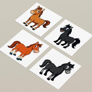 16 Cute Horse Clip Art SVG Files, Cliparts for Invitations, Stickers, Digital Crafts, Scrapbooking, and more, with transparent background