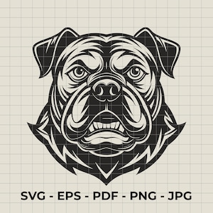Bulldog Mascot Svg - Eps - Pdf - Png - Jpg | Bulldog Svg | Bulldog Clip Art | Bulldog Head | Bulldog Mom Svg| Bulldog Png | Instant Download