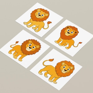 16 süße Löwen Clip Art SVG-Dateien, Cliparts für Einladungen, Aufkleber, digitales Basteln, Scrapbooking und mehr, mit transparentem Hintergrund