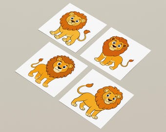 16 Cute Lion Clip Art SVG Files, Cliparts for Invitations, Stickers, Digital Crafts, Scrapbooking, and more, with a transparent background