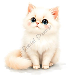 My Sweet Cats Clipart Bundle, Cute Cat PNG, Kitten Graphics, Happy Baby Animals, Printable Cartoon Animal, Nursery, Digital Instant Download