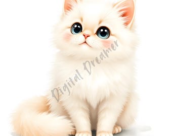 Kitten Clipart Bundle, Cartoon Animal PNG (Digital Download)
