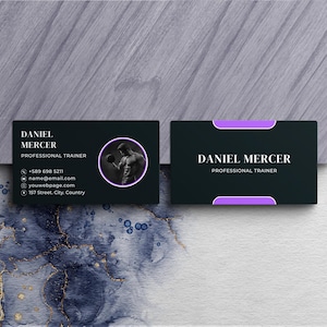 Trainer Visitenkarte Vorlage | Bearbeitbare Visitenkarte | Visitenkarten Design | Druckbare Visitenkarte | Trainer Bussiness Canva Vorlage