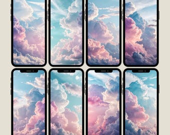 Pastel Cloud Phone Wallpaper, iPhone Android Backgrounds (Digital Download)