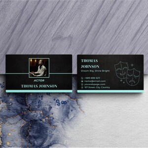 Actor Business Card: Editable Canva Template (digital) - Etsy