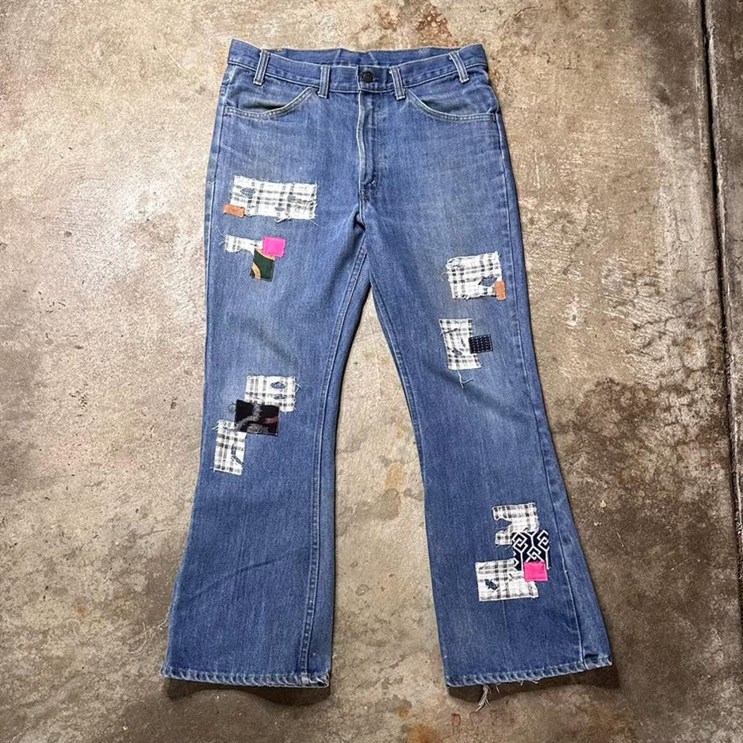 Vintage Bootcut Jeans | Boro-style Distressed Denim With