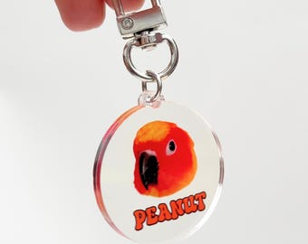 Personalized Pet Photo Keychain, Custom Acrylic Pet Portrait Keyring