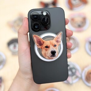 Custom Pet Face Phone Grip Holder, Personalized Phone Stand Holder, Mothers Day Gift, Gift for Pet Lover, Cute Pet Funny Name Phone Holder