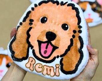 Custom Pet Portrait Fleece Hand Towel