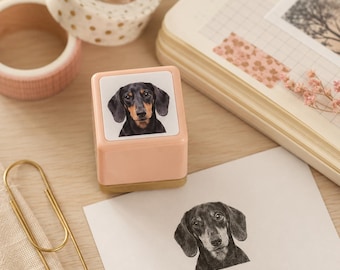 Custom Pet Portrait Stamp, Personalized Dog Address Stamp